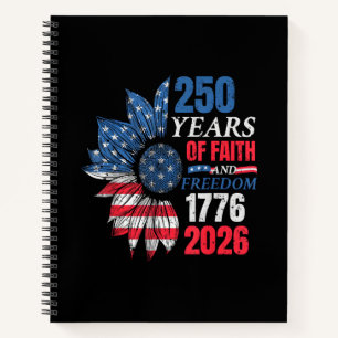 4. Juli Amerikanische Flagge Vintage 250 Jahre 177 Notizbuch