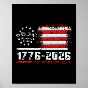 4. Juli Amerikanische Flagge Vintage 250 Jahre 177 Poster