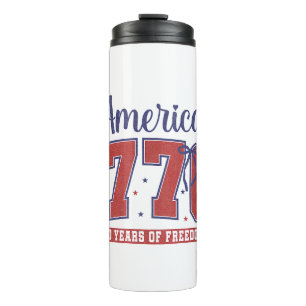 4. Juli Amerikanische Flagge Vintage 250 Jahre 177 Thermosbecher