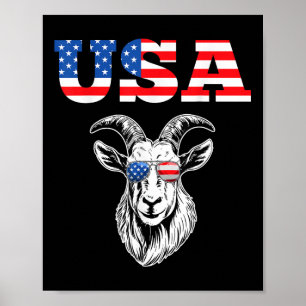 4. Juli Amerikanische Flaggenziege Lover Usa Patri Poster
