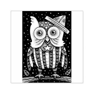 4. JULI AMERIKANISCHE HOOT OWL RUBBER BRIEFMARKE GUMMISTEMPEL