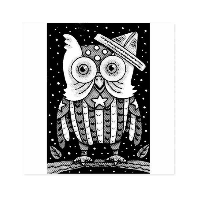 4. JULI AMERIKANISCHE HOOT OWL RUBBER BRIEFMARKE GUMMISTEMPEL (Prägung)