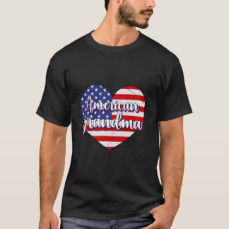 4. Juli Amerikanische Oma Hält Amerikanische Flagg T-Shirt