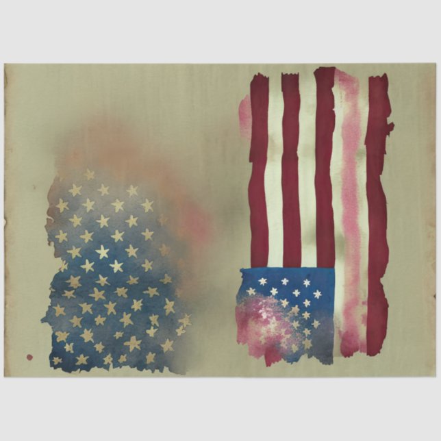 4. Juli Amerikanische Unabhängigkeitsflagge Rustik Seidenpapier (Vorderseite)