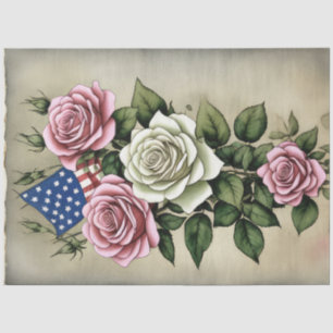 4. Juli Amerikanische Unabhängigkeitsflagge und Ro Seidenpapier