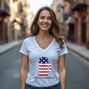 4. Juli Amerikanischer Flagge Bierkrug Benutzerdef T-Shirt