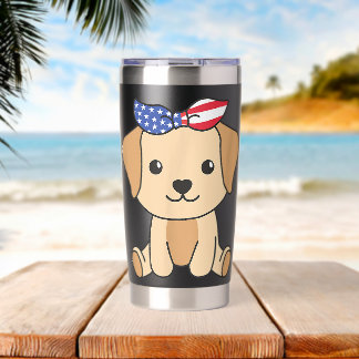 4. Juli Amerikanischer Labrador Süß Usa Thermobecher