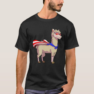 4. Juli Amerikanischer Patriot USA Lama Alpaka T-Shirt