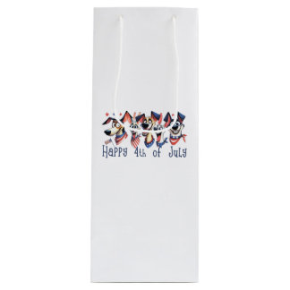 4. Juli. Amerikanischer Unabhängigkeitstag. Funny Geschenktüte Für Weinflaschen