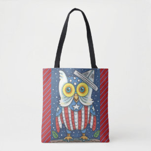 4. JULI AMERIKANISCHES HOOT OWL TOTE BAG Red