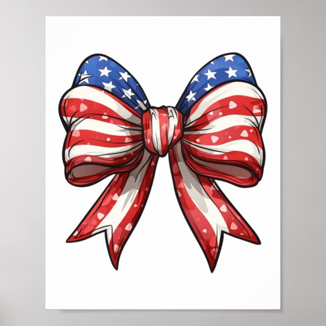 4. Juli Amerikas Coquette Bow Independence Day Poster (Vorne)