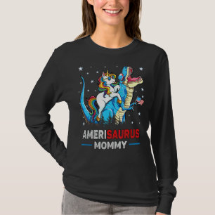 4. Juli Amerisaurus Mommy Rex Unicorn Mama Moth T-Shirt