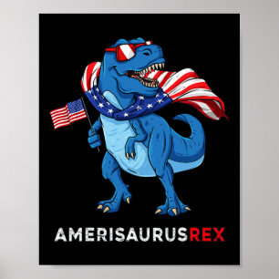 4. Juli Amerisaurus T Rex Dinosaurier Boys Kids T Poster