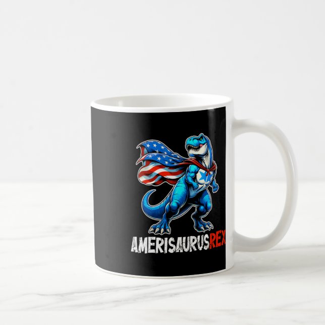 4. Juli Amerisaurus T Rex Funny Kaffeetasse (Rechts)