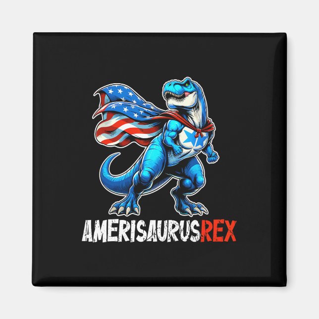 4. Juli Amerisaurus T Rex Lustig  Magnet (Vorne)