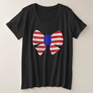 4. Juli Apparel America USA Flag Patriotic Ribbo Große Größe T-Shirt