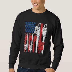 4. Juli Arboris Men Tree Climber Vater Chainsaw Sweatshirt