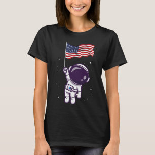 4. Juli Astronaut US-amerikanische Flagge Funny Pa T-Shirt