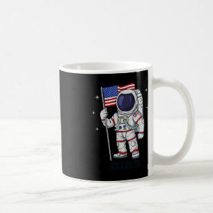 4. Juli Astronaut USA Flag Fan Patrio Kaffeetasse