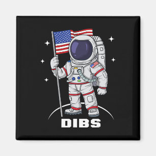 4. Juli Astronaut USA Flag Fan Patrio Magnet