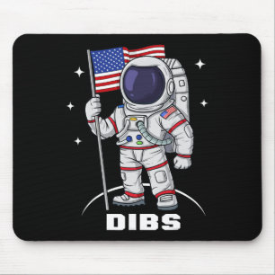 4. Juli Astronaut USA Flag Fan Patrio Mousepad