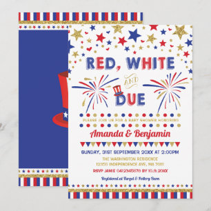 4. Juli Baby Dusche Red White und Due Einladung