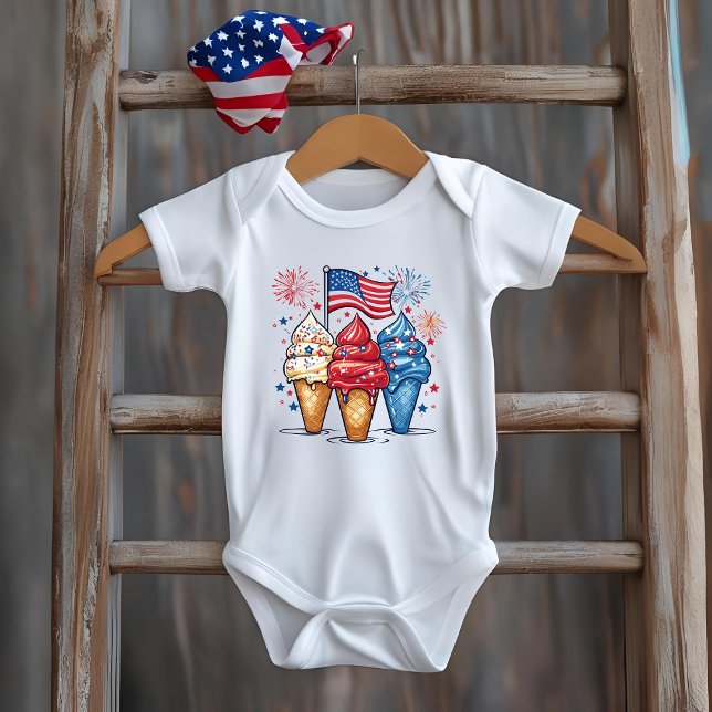 4. Juli Baby Ice Cream USA Bodysuit Strampler (Von Creator hochgeladen)