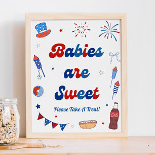 4. Juli Baby Shower Babys sind süß Mitbringsel Poster