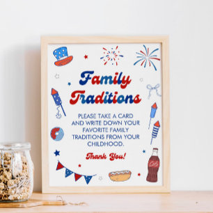4. Juli Baby Shower Familien Traditionen Spiel Poster