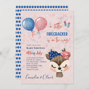 4. Juli BABY SHOWER INVITE Firecracker Hirsch Einladung