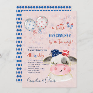 4. Juli BABY SHOWER INVITE Firecracker Kuh Einladung