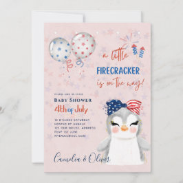 4. Juli BABY SHOWER INVITE Firecracker Pinguin Einladung