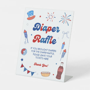 4. Juli Baby Shower Windel-Raffle Poster Sockelschild