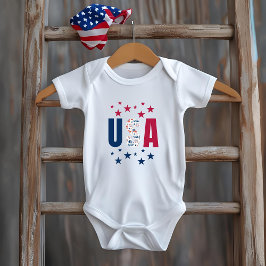 4. Juli Baby USA Bodysuit with Stars Strampler
