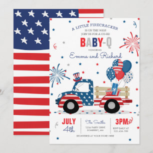 4. Juli Babydusche Baby-Q Babydusche Juli GRILLEN Einladung