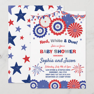 4. Juli Babyparty-Einladung 4. von Juli-Dusche Einladung