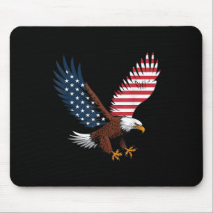 4. Juli Bald Eagle USA American Flag Patriotic Mousepad