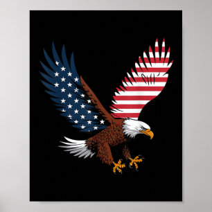 4. Juli Bald Eagle USA American Flag Patriotic Poster