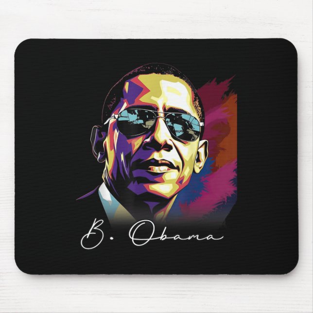 4. Juli Barack Obama Präsident Portrait Patrio Mousepad (Vorne)