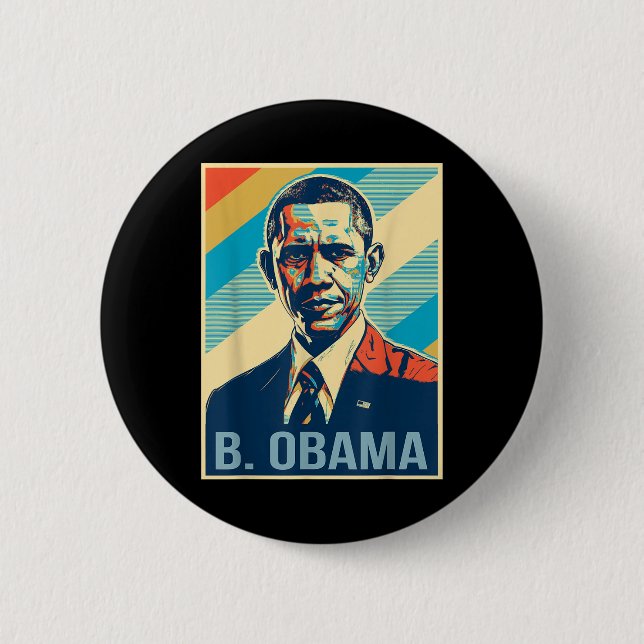 4. Juli Barack Obama Präsident Retro Patriotic Button (Vorderseite)