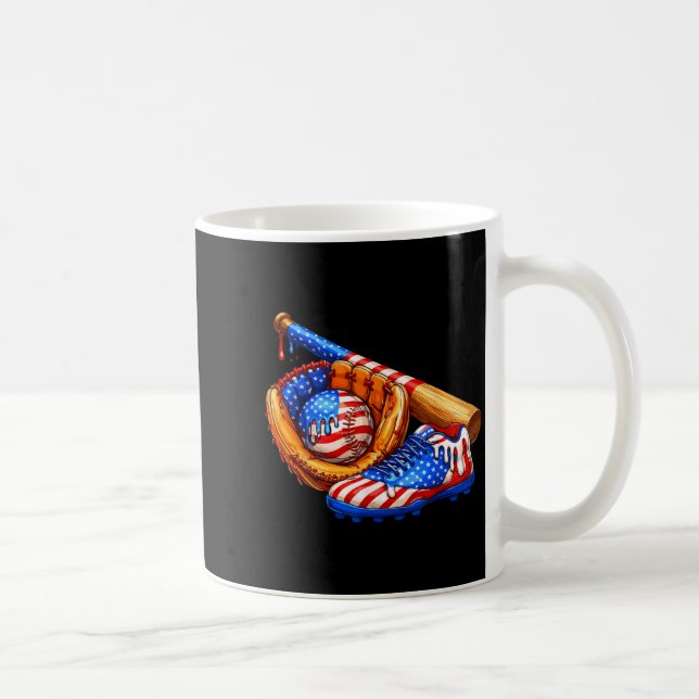 4. Juli Baseball-Drip-Eiscreme Patriotisch Kaffeetasse (Rechts)