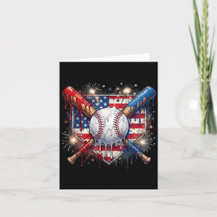 4. Juli Baseball-Drip-Eiscreme Patriotisch Karte
