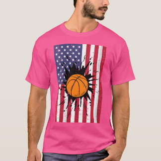 4. Juli Basketball American Flag Patriotic Boy T-Shirt