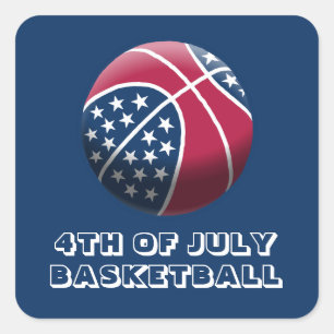 4. Juli Basketball Quadratischer Aufkleber