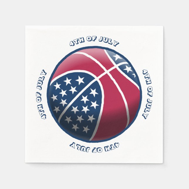4. Juli Basketball Serviette (Vorderseite)