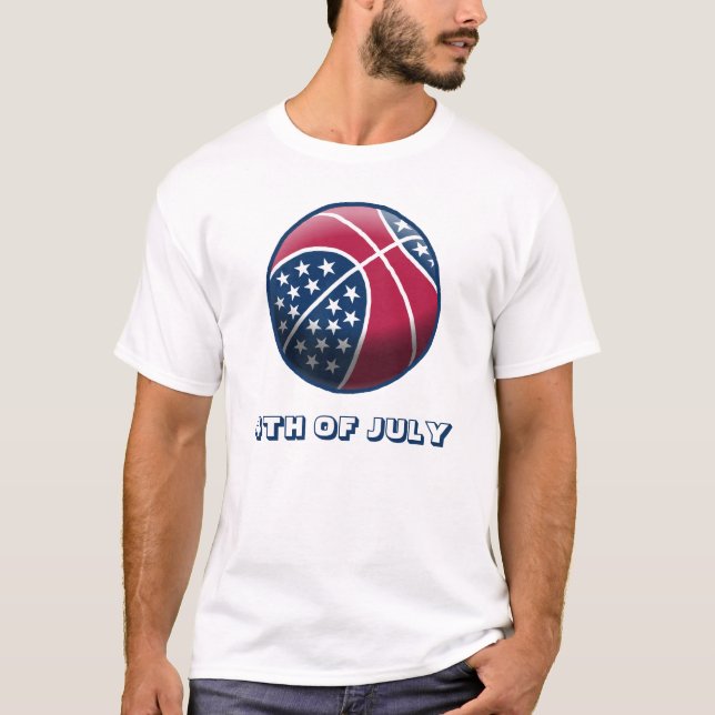4. Juli Basketball T-Shirt (Vorderseite)