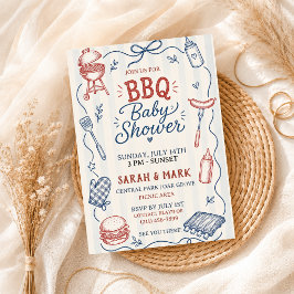 4. Juli BBQ Baby Shower Patrioten-Backyard Einladung