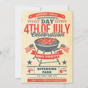 4. Juli BBQ-Grill Familientreffen Einladung