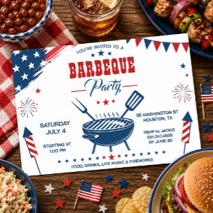 4. Juli BBQ-Party-Einladung Einladung