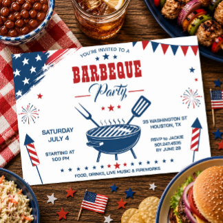 4. Juli BBQ-Party-Einladung Einladung